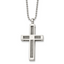 Chisel Stainless Steel Polished Cross Pendant on a 24 inch Ball Chain Necklace