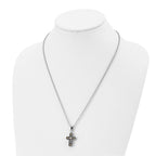 Chisel Stainless Steel Polished Black and Yellow IP-plated Cross Pendant on a 22 inch Ball Chain Necklace