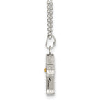 Chisel Stainless Steel Polished Black and Yellow IP-plated Cross Pendant on a 22 inch Ball Chain Necklace