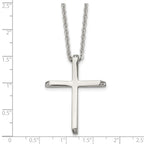 Cross Pendant Necklace in Stainless Steel with CZ