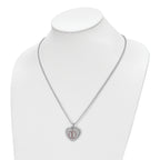 Chisel Stainless Steel Polished with Red Enamel Heart Medical ID Pendant on a 22 inch Ball Chain Necklace
