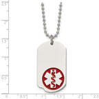Medical ID Dog Tag Necklace in Stainless Steel