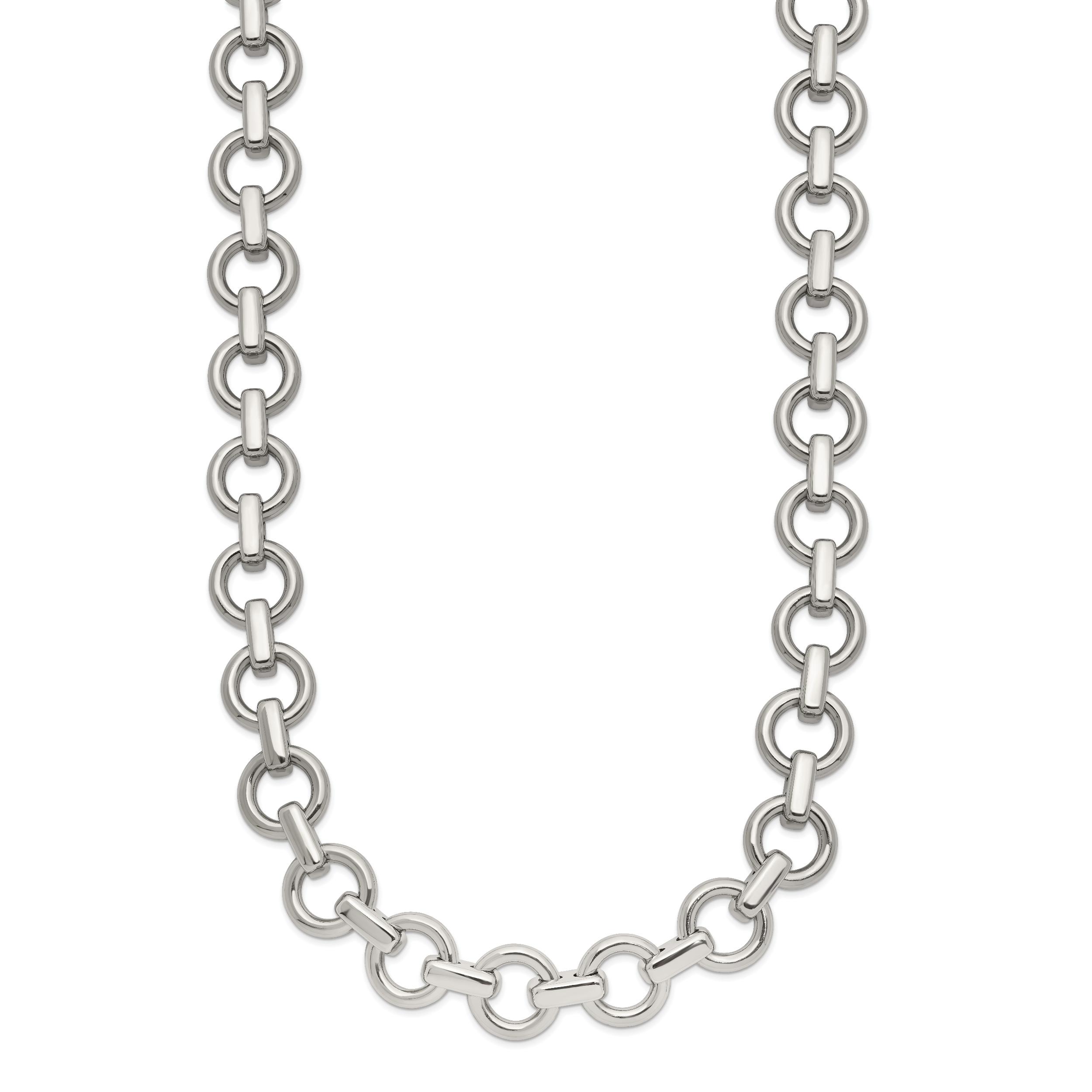 Chisel Stainless Steel Polished 20 inch Circle Link Necklace Secondary image
