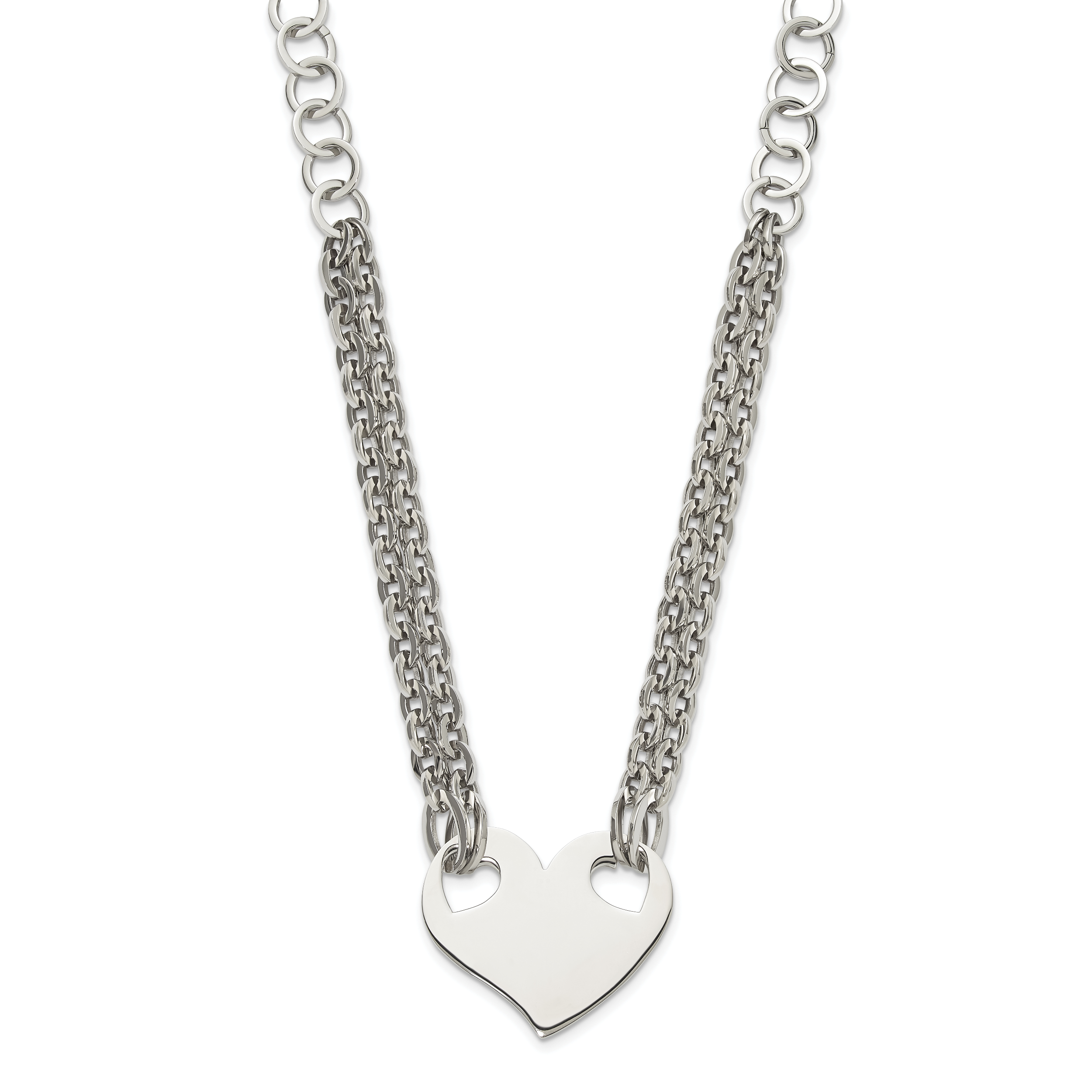 Stainless Steel Polished Heart 20in Necklace Main image
