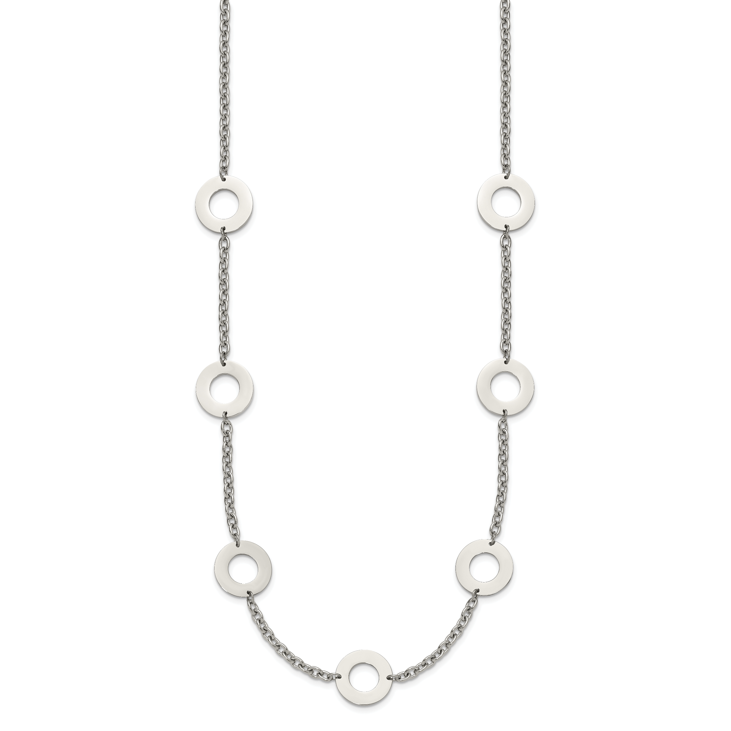 Chisel Stainless Steel Polished Circles 26 inch Necklace Secondary image