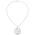 Stainless Steel Polished Rose Cut-out 22in Necklace