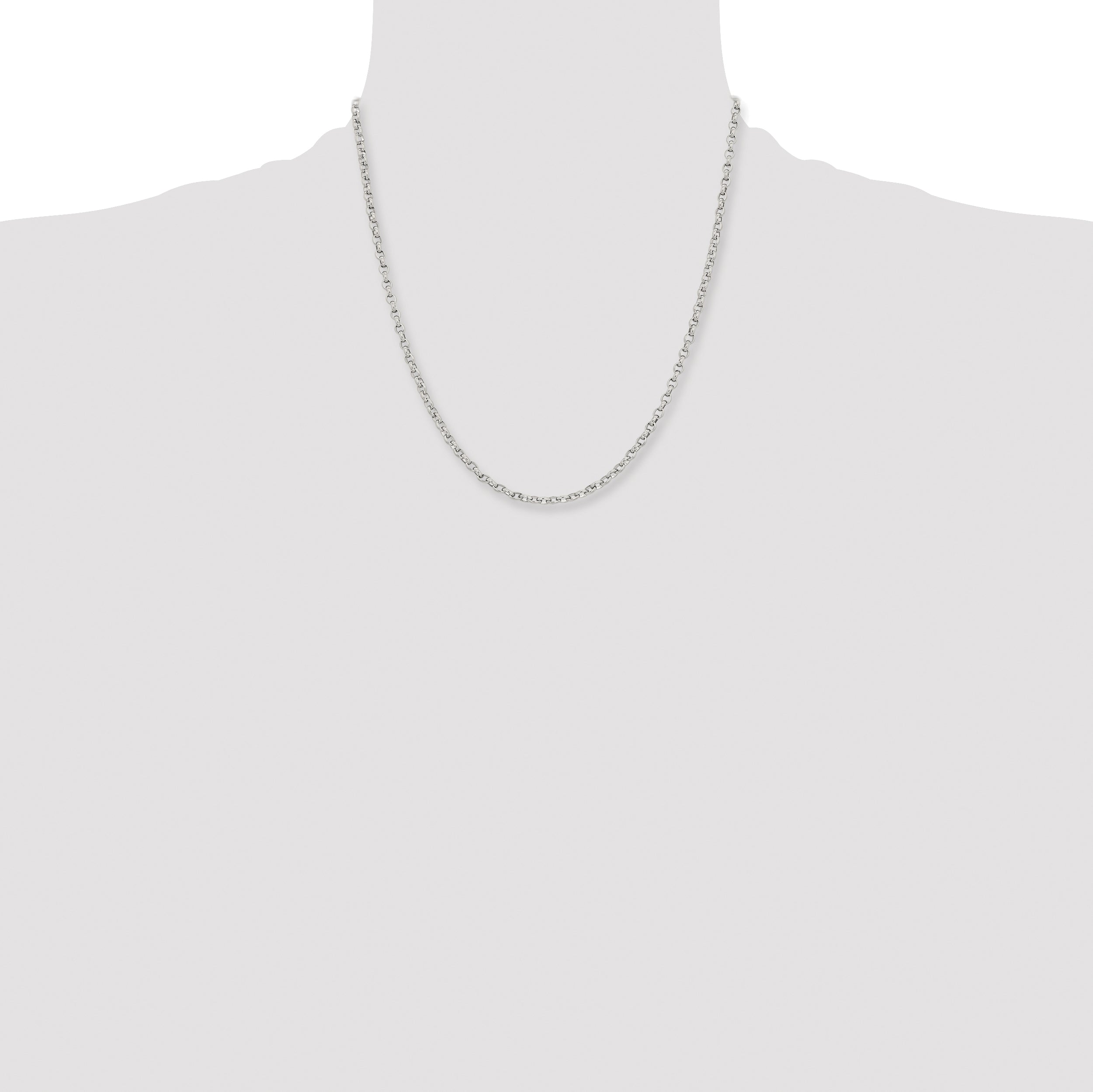 Chisel Stainless Steel Polished 3.2mm 18 inch Cable Chain