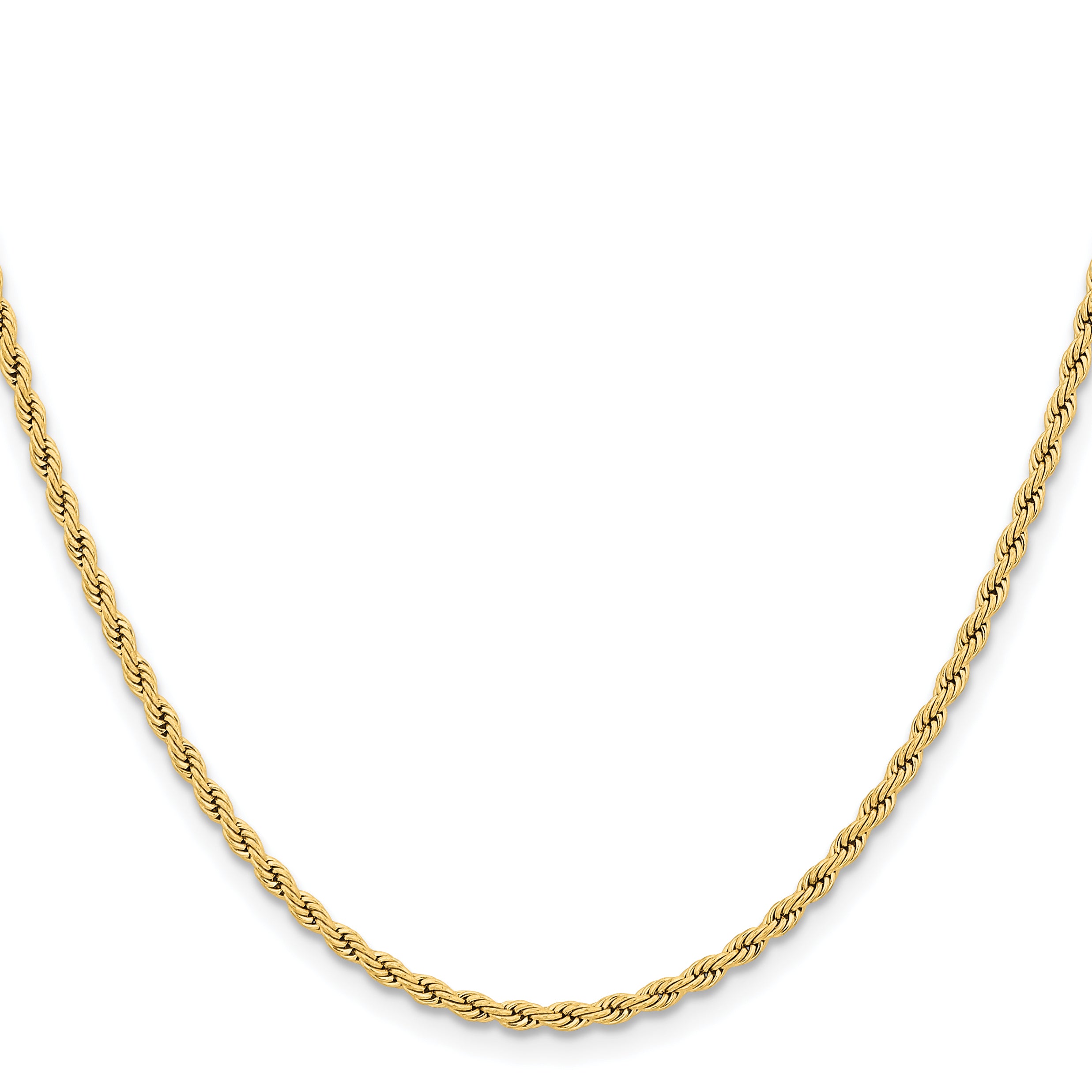Chisel Stainless Steel Polished Yellow IP-plated 2.4mm 18 inch Rope Chain