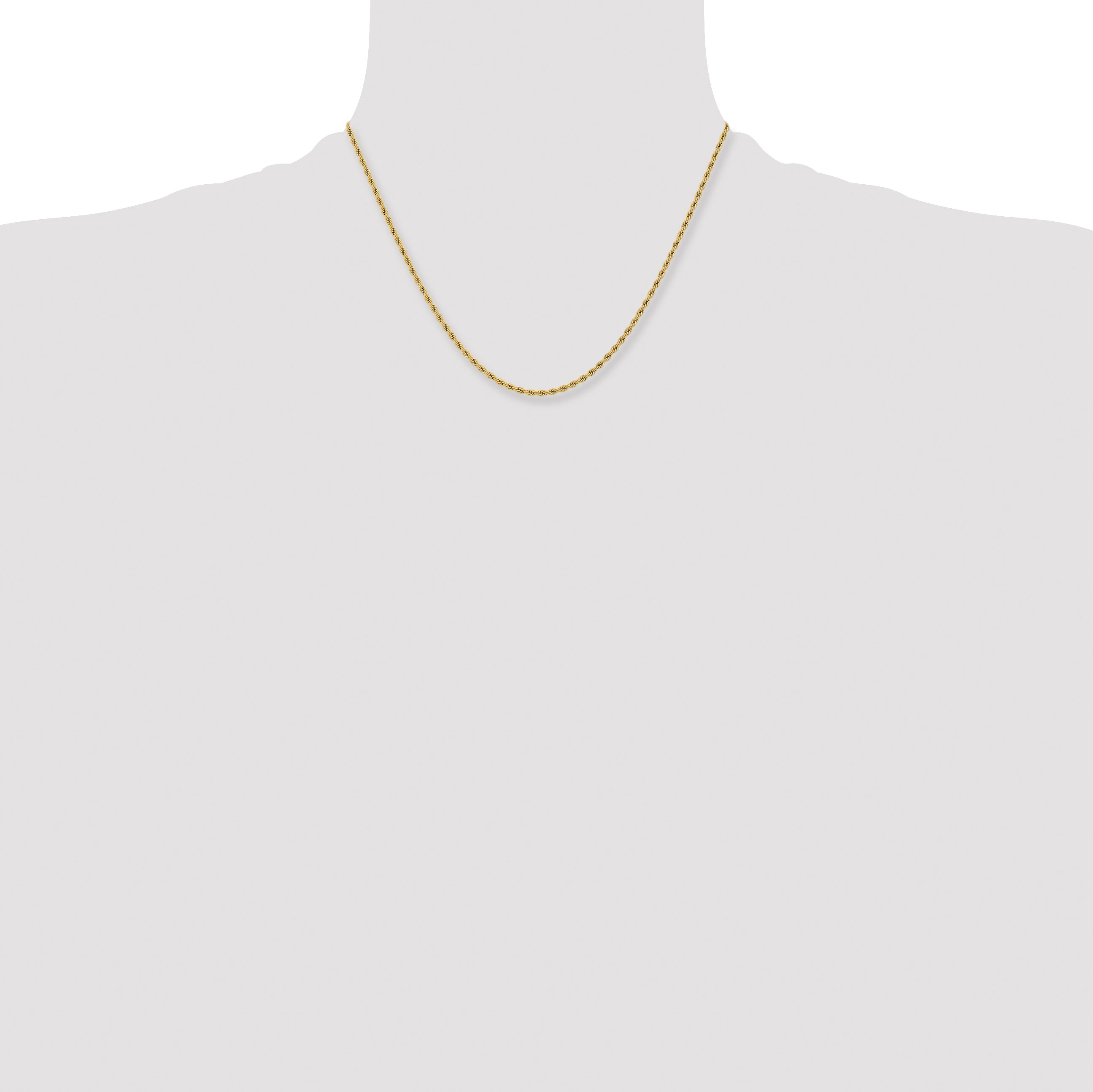 Chisel Stainless Steel Polished Yellow IP-plated 2.4mm 18 inch Rope Chain