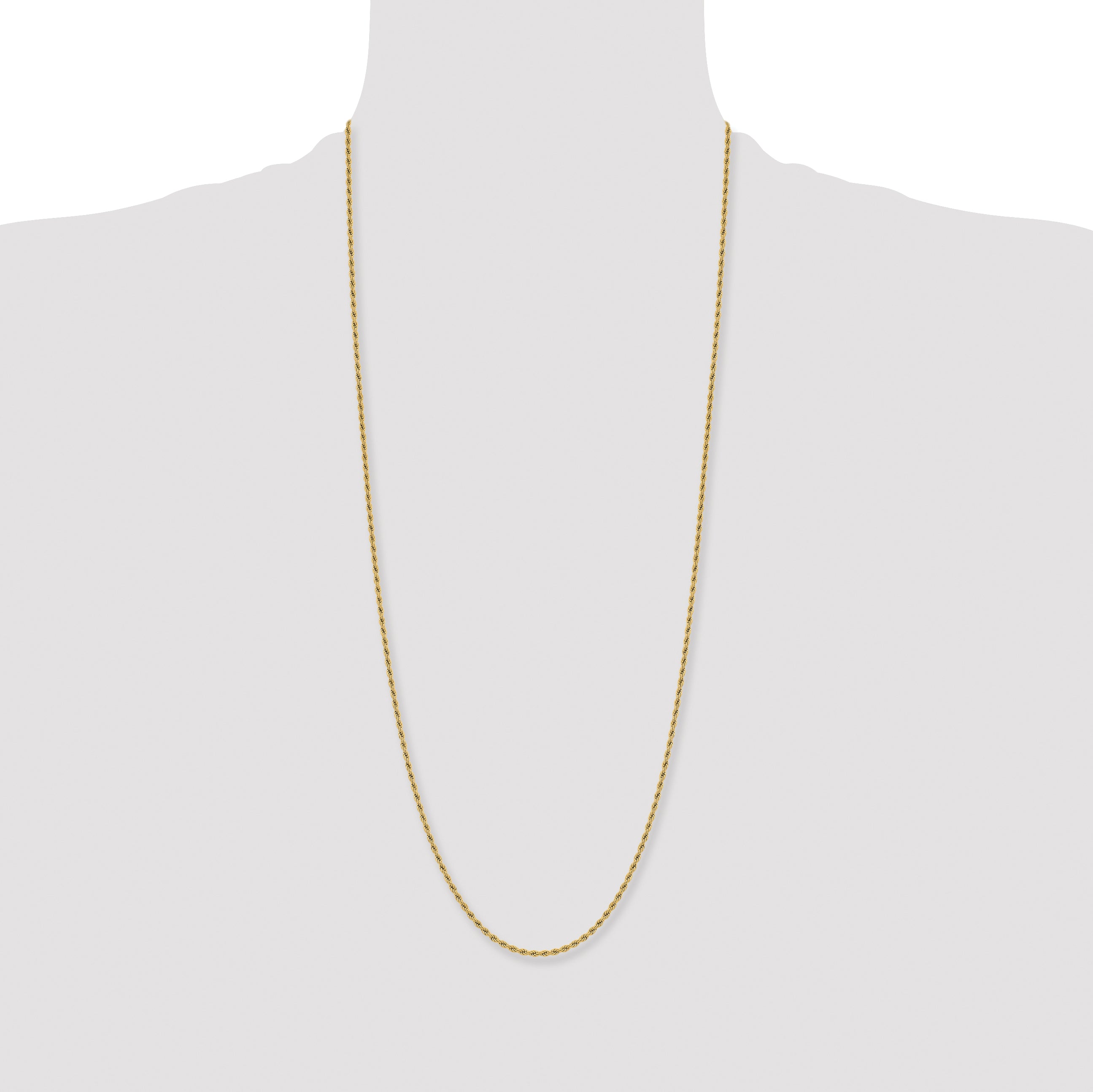 Chisel Stainless Steel Polished Yellow IP-plated 2.4mm 18 inch Rope Chain
