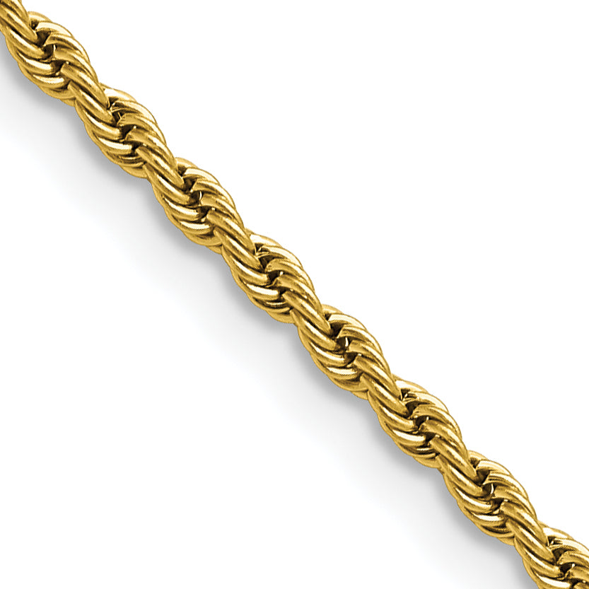 Chisel Stainless Steel Polished Yellow IP-plated 2.4mm 30 inch Rope Chain