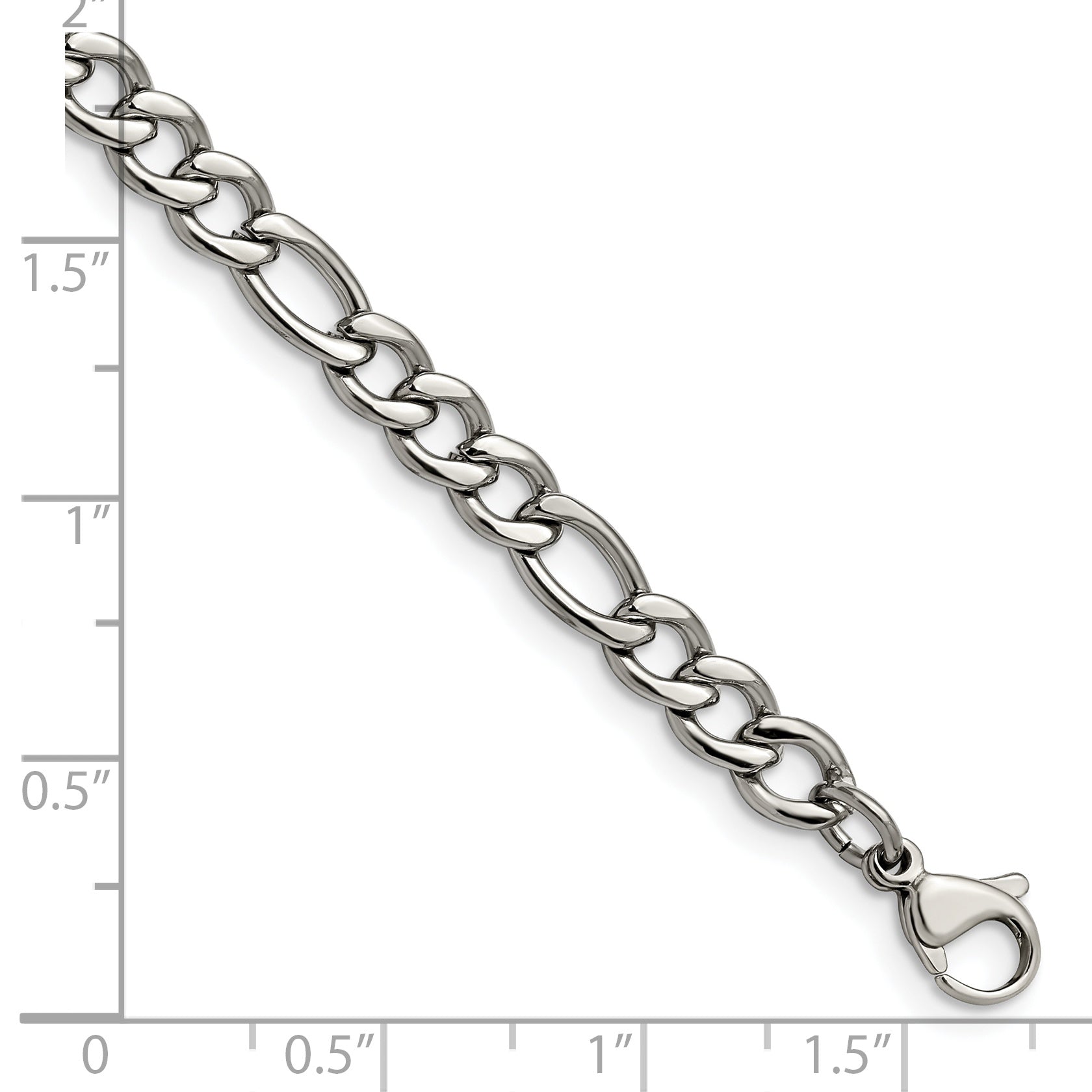 Polished Figaro Chain Bracelet in Stainless Steel, 5.3mm Secondary image