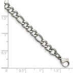 Polished Figaro Chain Bracelet in Stainless Steel, 5.3mm