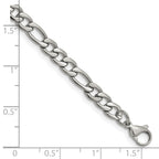 Polished Figaro Chain Bracelet in Stainless Steel, 6.3mm