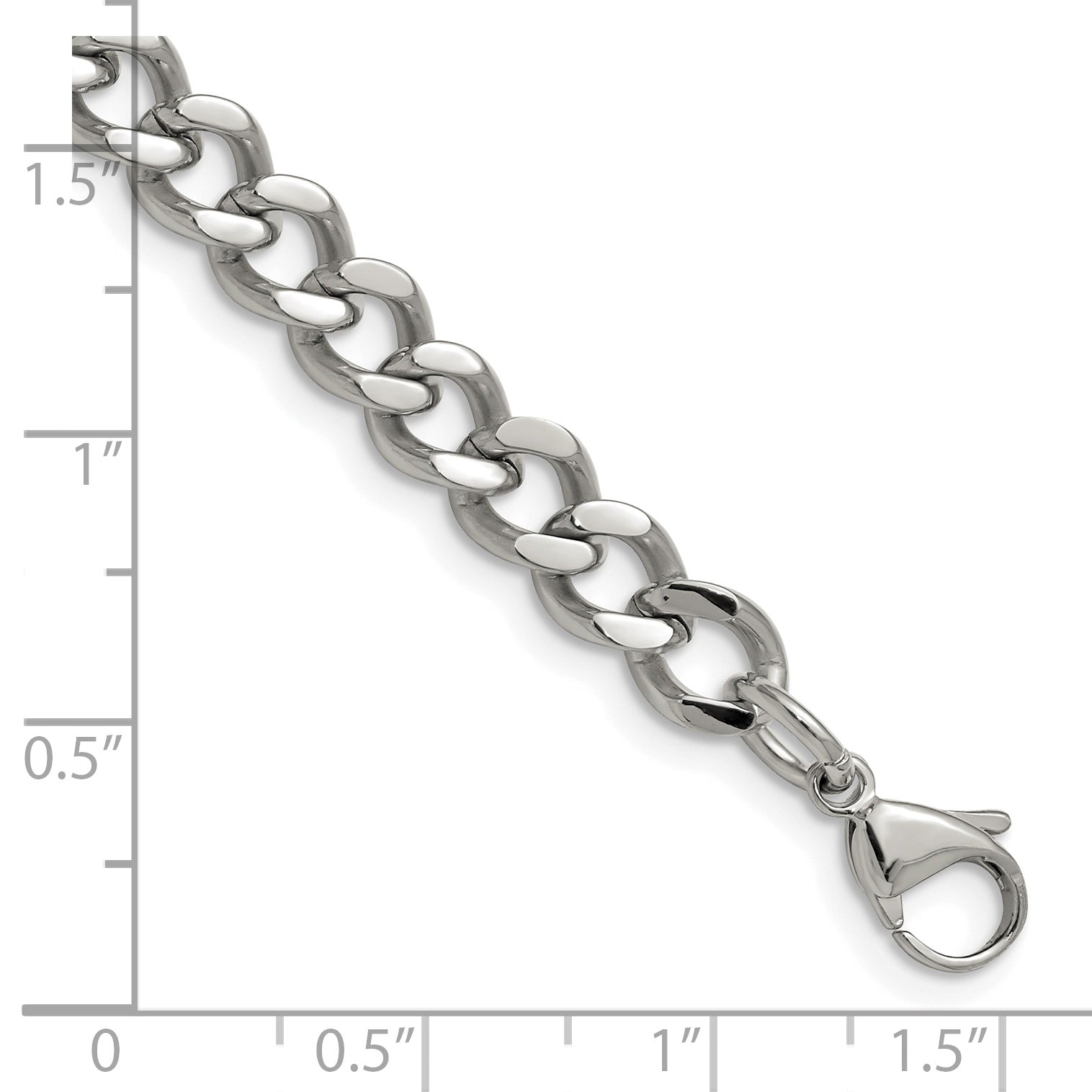 Chisel Stainless Steel Polished 7.5mm 8 inch Curb Chain Secondary image