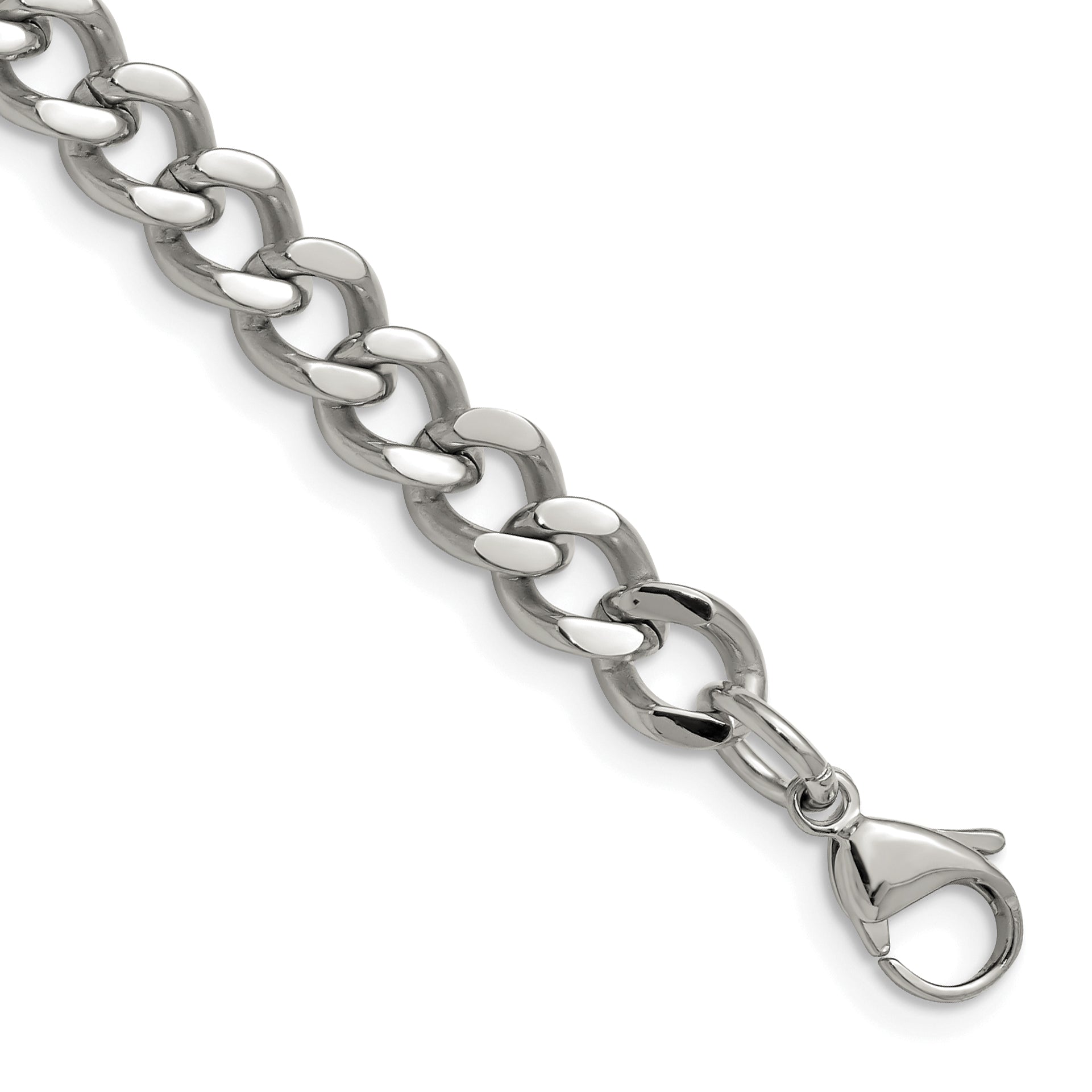 Chisel Stainless Steel Polished 7.5mm 8 inch Curb Chain Main image
