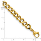 Curb Chain Bracelet in Yellow IP-Plated Stainless Steel, 7.5mm