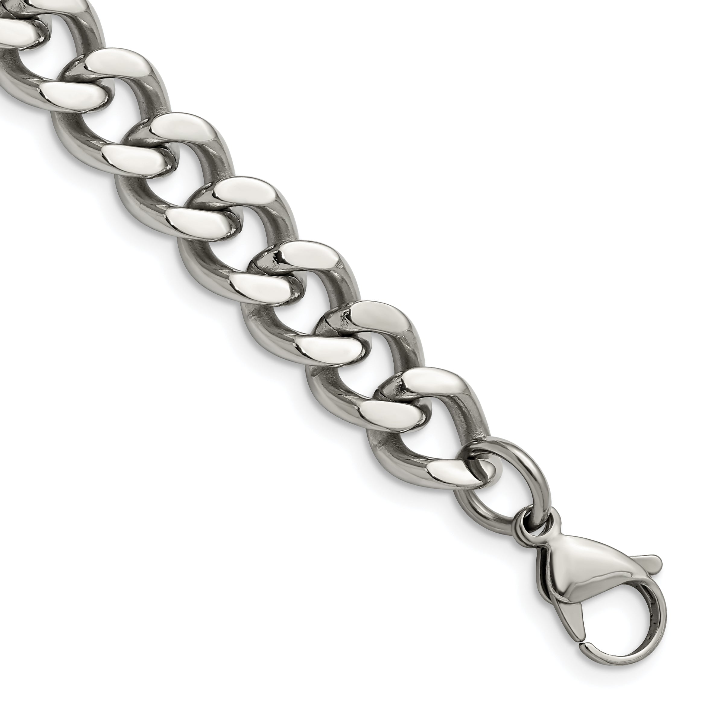 Chisel Stainless Steel Polished 11.5mm 8.5 inch Curb Chain Main image