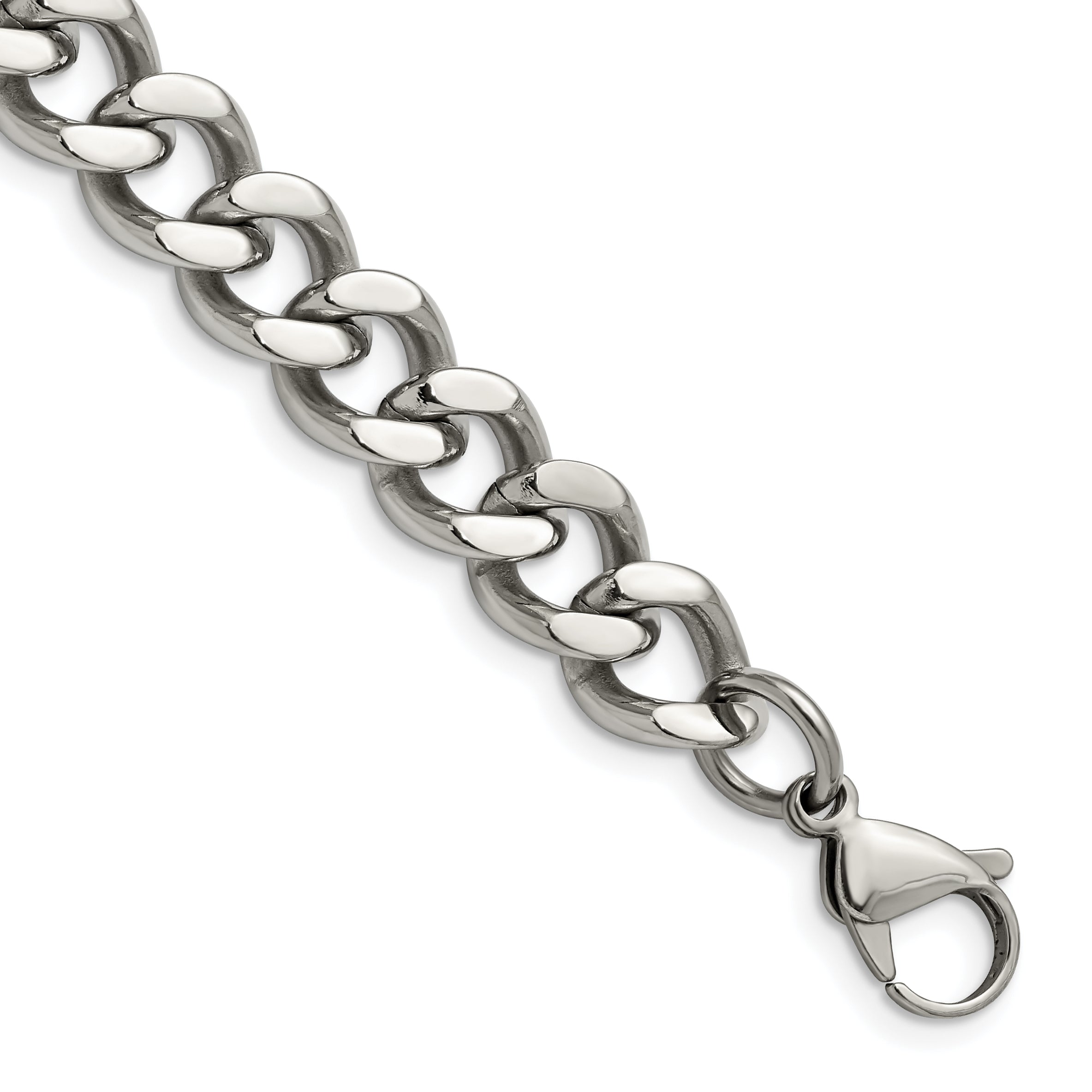 Chisel Stainless Steel Polished 11.5mm 8.5 inch Curb Chain