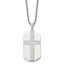 Chisel Stainless Steel Polished Laser Cut Cross Dog Tag on a 24 inch Rope Chain Necklace