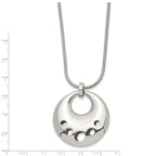 Polished Circle Cut-Out Necklace in Stainless Steel