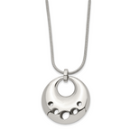 Stainless Steel Polished Circle Cut-out 24in Necklace