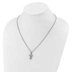 Stainless Steel Laser-cut & CZ Crosses Pendant Necklace