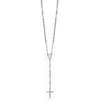 Chisel Stainless Steel Polished 4mm Beaded 25 inch Rosary Necklace