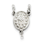 Chisel Stainless Steel Polished 8mm Beaded 32.5 inch Rosary Necklace