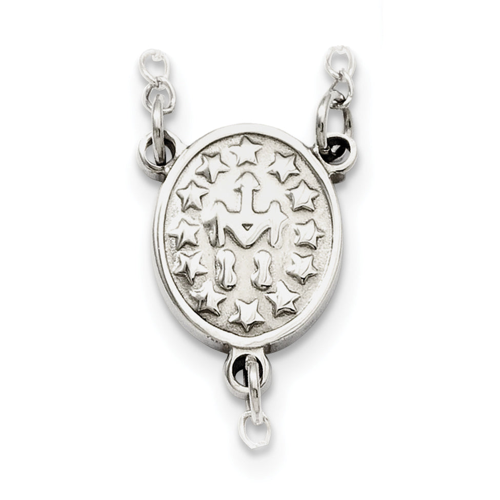 Chisel Stainless Steel Polished 8mm Beaded 32.5 inch Rosary Necklace