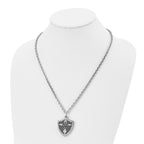 Moveable Shield Pendant Necklace in Stainless Steel