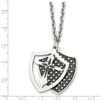 Moveable Shield Pendant Necklace in Stainless Steel