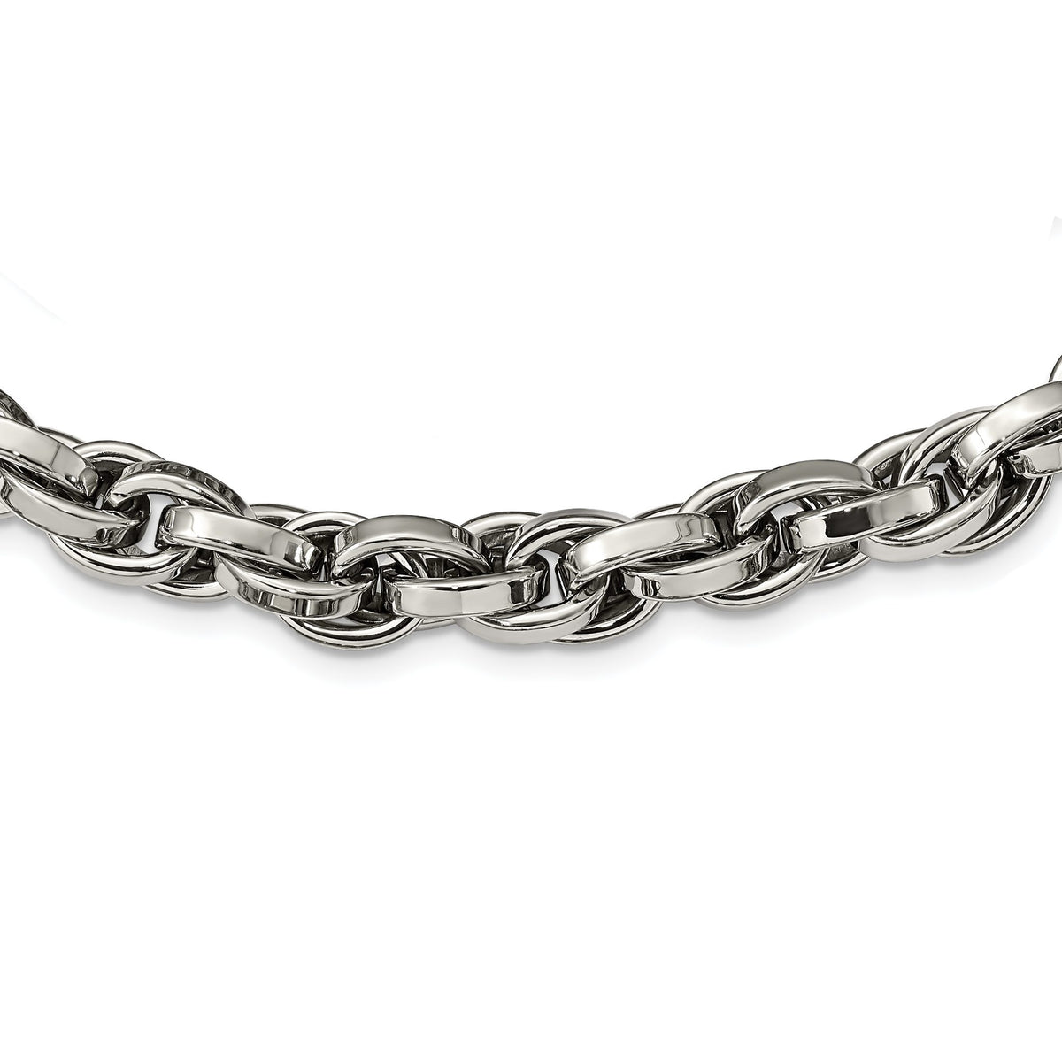 Chisel Men's Fancy Chain Necklace in Stainless Steel, 10mm, 24 Inch - Sophia Jewelers Main image