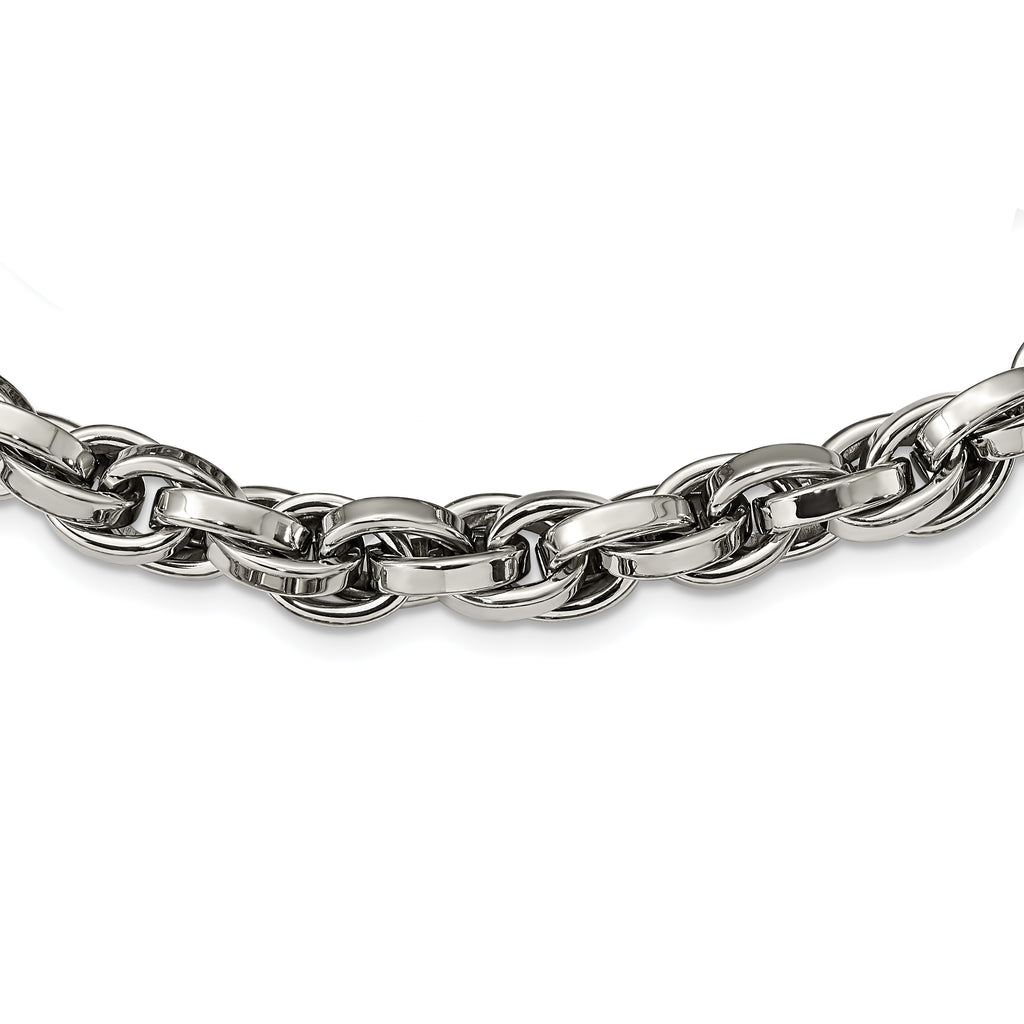Chisel Stainless Steel Polished 24 inch Oval Link Necklace