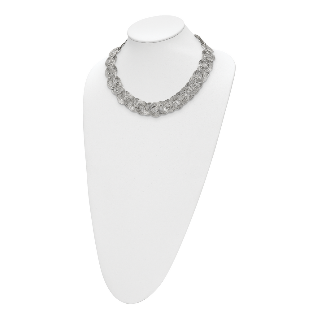 Polished Circle Link Necklace in Stainless Steel