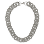 Polished Circle Link Necklace in Stainless Steel