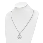 Chisel Stainless Steel Polished with CZ Claddagh Pendant on a 20 inch Cable Chain Necklace