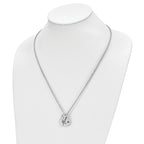 Chisel Stainless Steel Polished Enameled Mom Heart Pendant on a 20 inch Cable Chain Necklace