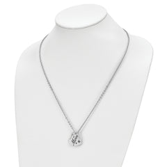 Chisel Stainless Steel Polished Enameled Mom Heart Pendant on a 20 inch Cable Chain Necklace