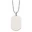 Chisel Stainless Steel Polished Dog Tag on a 24 inch Cable Chain Necklace