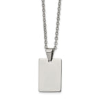 Chisel Stainless Steel Polished Rectangle Dog Tag on an 18 inch Cable Chain Necklace