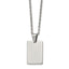 Chisel Stainless Steel Polished Rectangle Dog Tag on an 18 inch Cable Chain Necklace