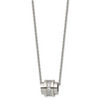 Stainless Steel Polished w/CZ 20in Necklace