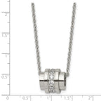 Stainless Steel Polished w/CZ 20in Necklace