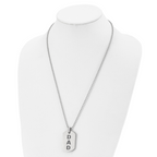 Chisel Stainless Steel Polished and Lasered DAD Dog Tag on a 24 inch Ball Chain Necklace