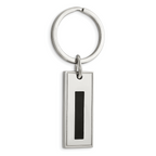 Stainless Steel Men's Jewelry Set with Black Enamel Polished Finish