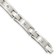Chisel Stainless Steel Brushed and Polished 8.25 inch Bracelet, Money Clip and Key Ring Set