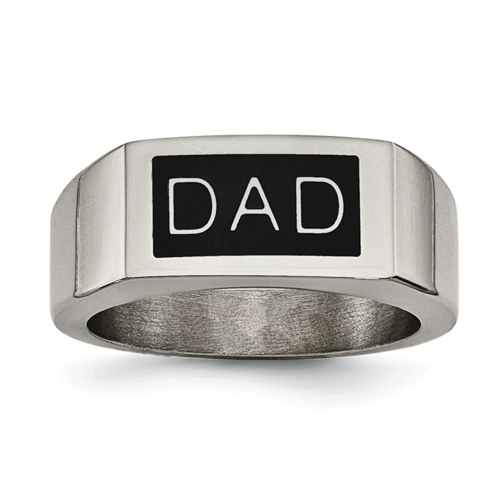 Sophia Jewelers Men's Polished Stainless Steel DAD Money Clip & Ring Set