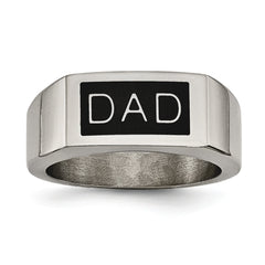 Sophia Jewelers Men's Polished Stainless Steel DAD Money Clip & Ring Set