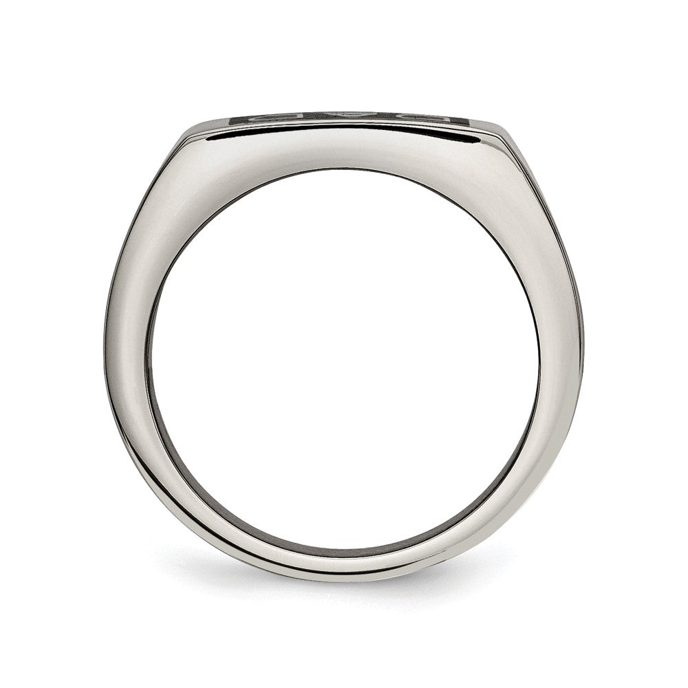Sophia Jewelers Men's Polished Stainless Steel DAD Money Clip & Ring Set